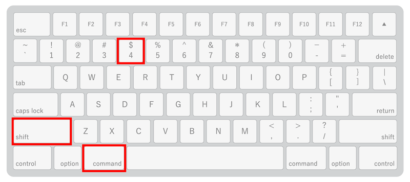 macbook スクショ ショートカットキー
